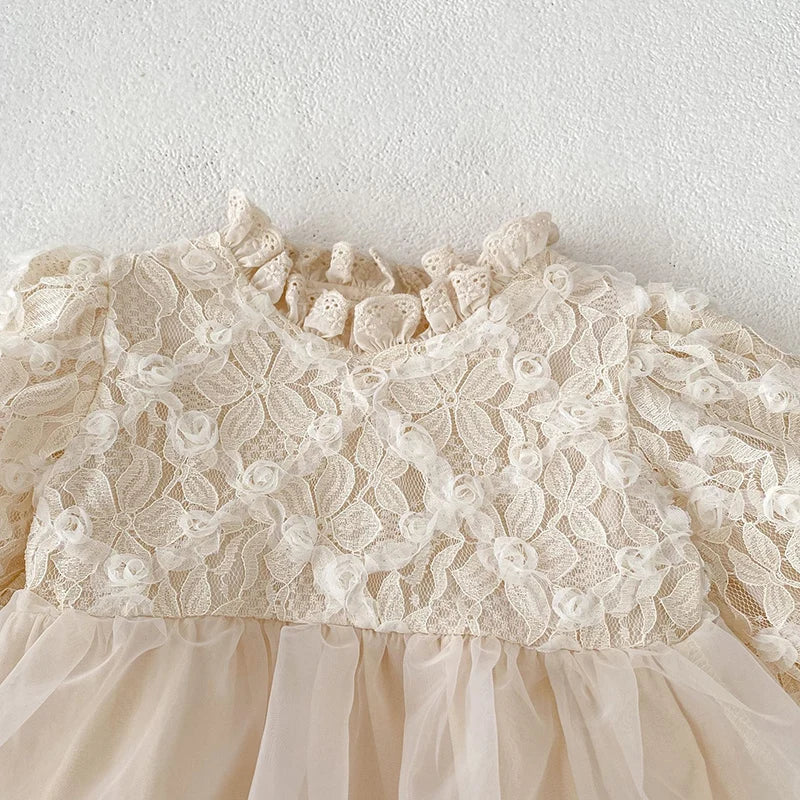 LullaMesh Romper – Soft Cotton & Mesh Baby Girl Jumpsuit