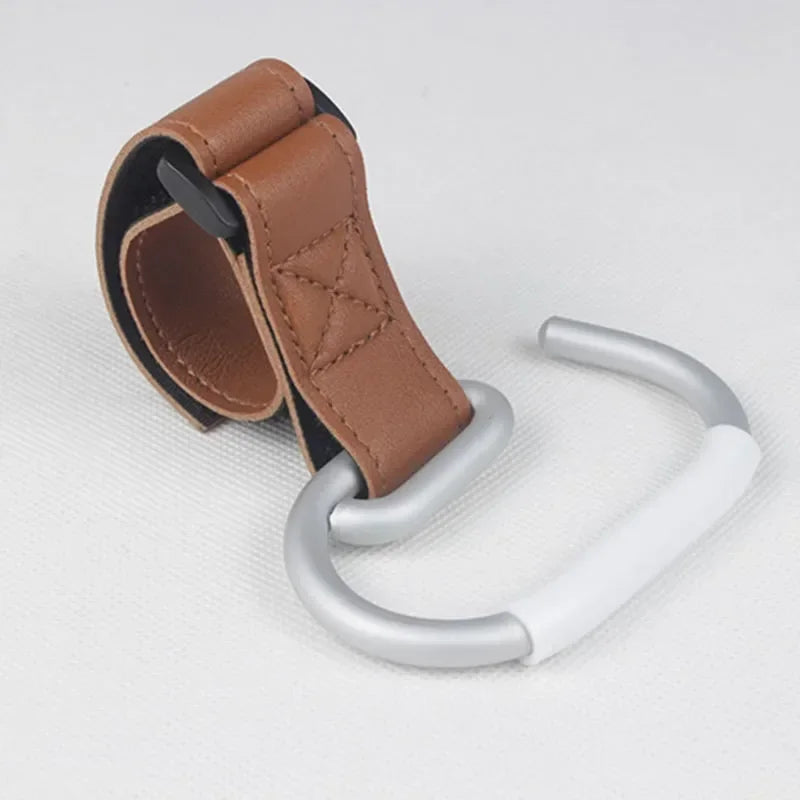 LoopLatch – 360° Leather Swivel Hooks for Strollers & Bags