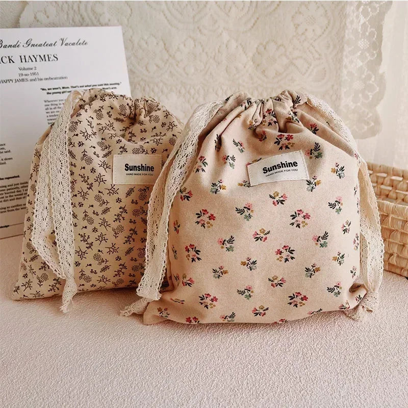 BloomNest – Floral Cotton Diaper Carry Bag
