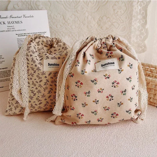 BloomNest – Floral Cotton Diaper Carry Bag