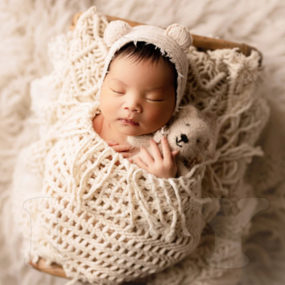 FringeNest  Blanket – Soft Knit Flokati Photo Prop