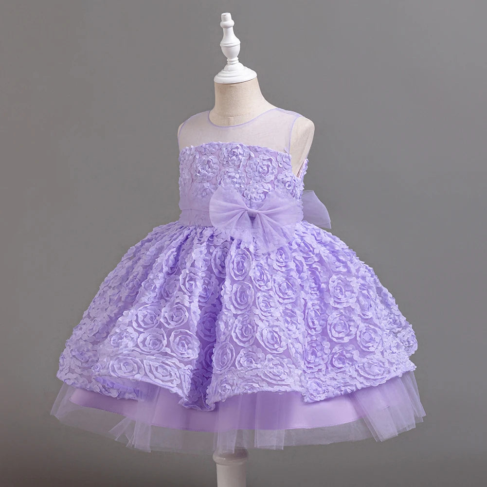 Girls Party Dress Sleeveless Princess Birthday Puffy Dresses for Kids Children Tutu Wedding