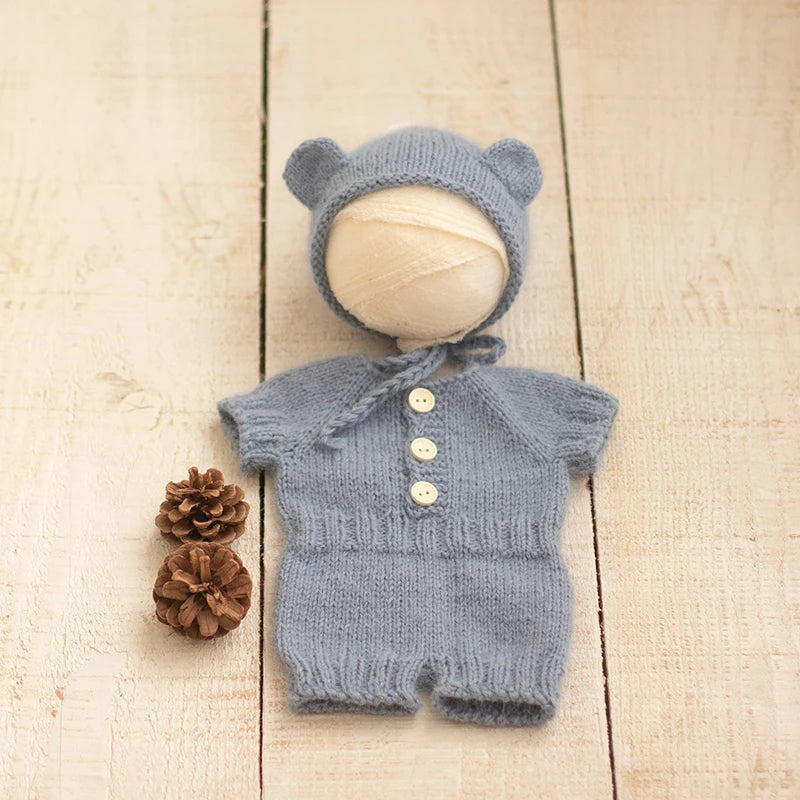 CubSnug Romper – Soft Mohair Newborn Photo Prop