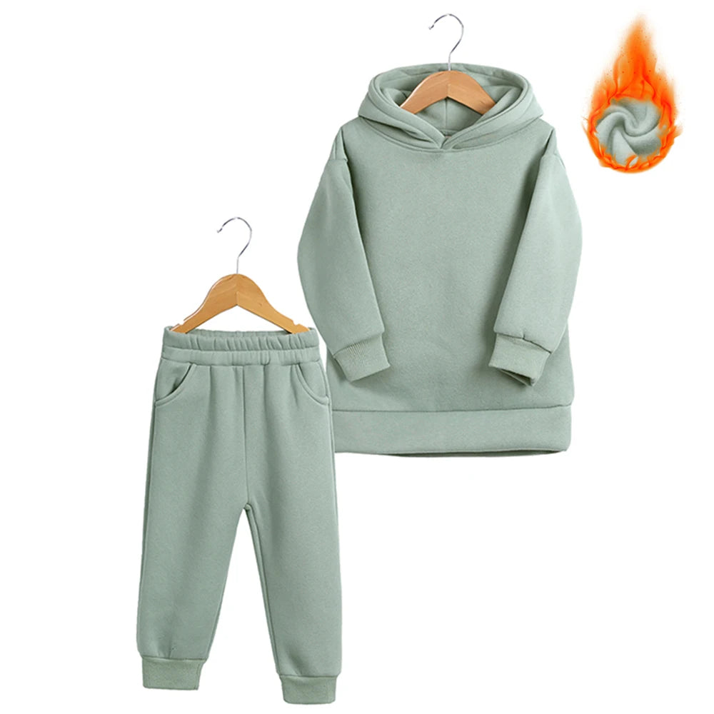 CozyNest Fleece Hoodie Set – Warm Winter Tracksuit