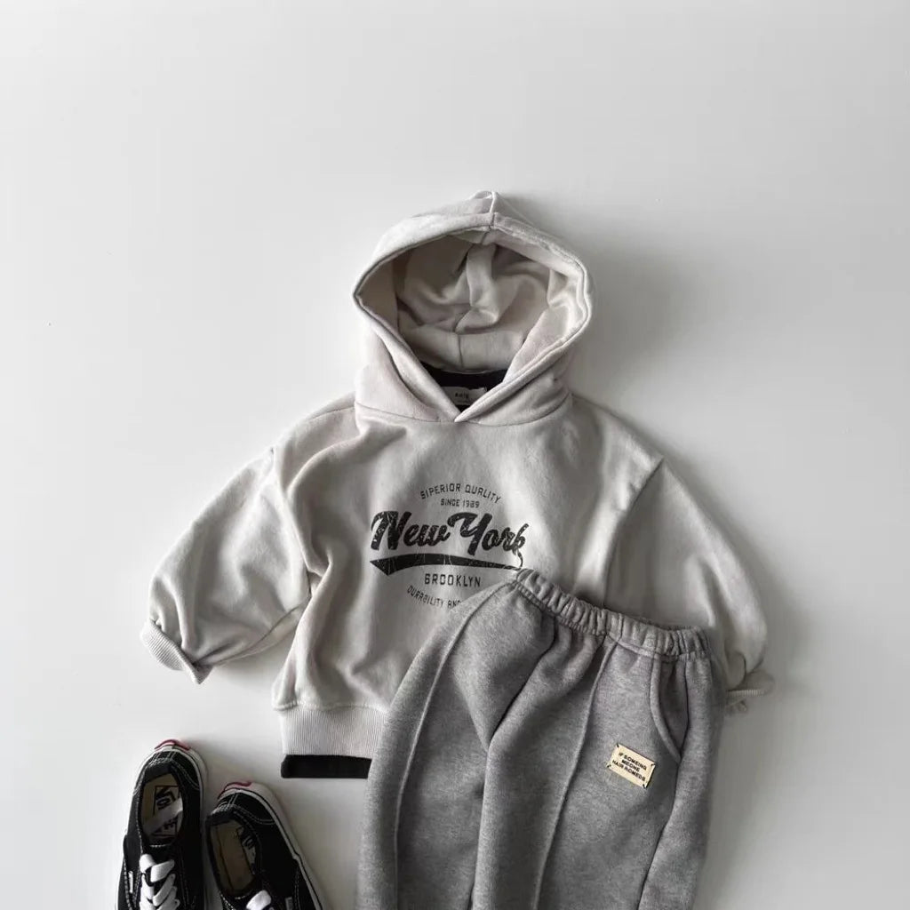 CozySprout Baby Hoodie – Letter Print Casual Sweatshirt