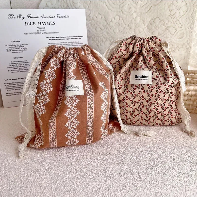 BloomNest – Floral Cotton Diaper Carry Bag