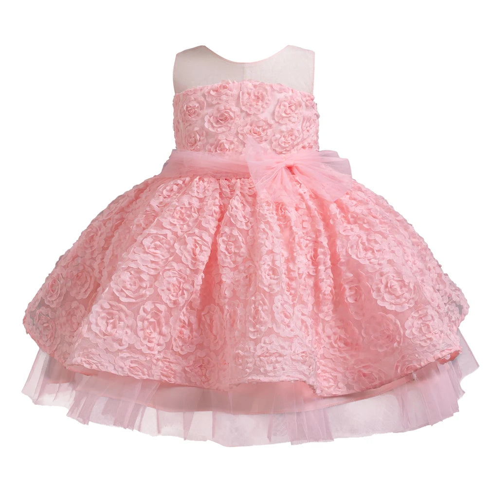 PetalWhirl Gown – Puffy Princess Dress for Girls