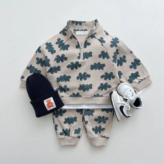 RetroVibe  Baby Print Sweatshirt & Pencil Pants Set