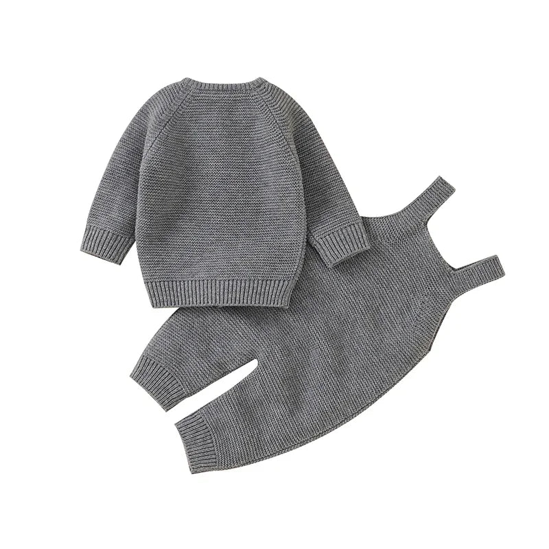 BloomLayer Set – Sleeveless Romper with Soft Knit Sweater