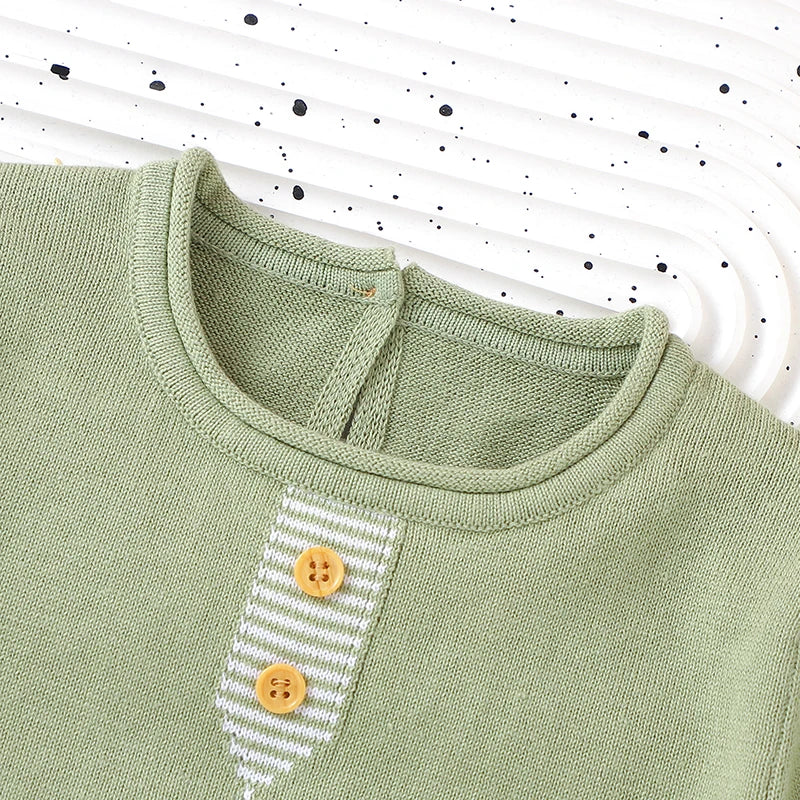 BreezyCotton Baby Set – Knitted Tops & Pants, Soft & Comfy