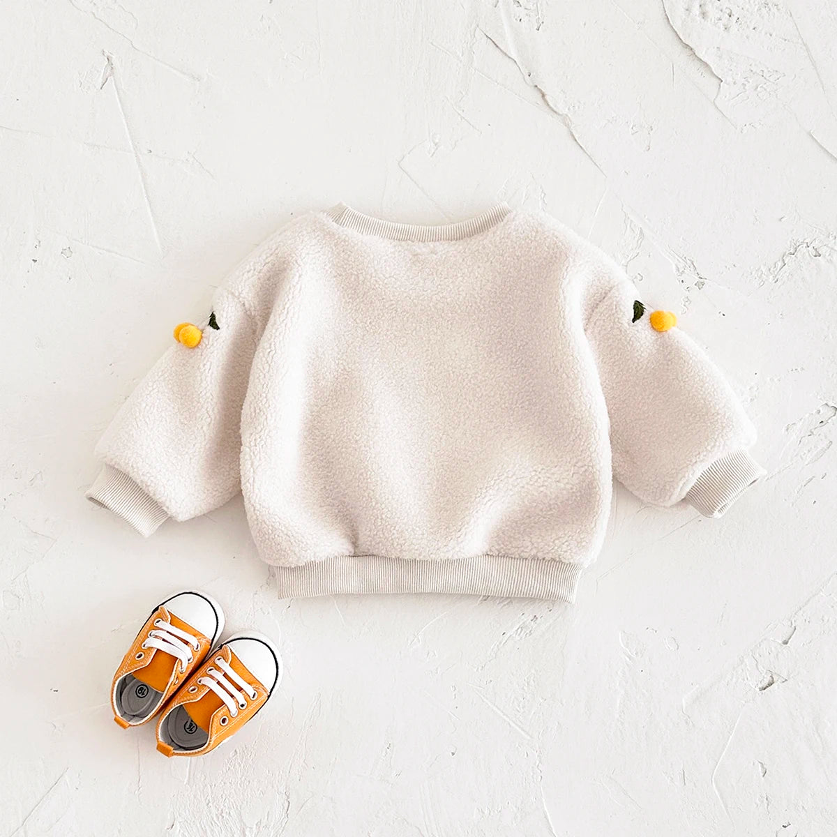 WoolWhimsy Top – Embroidered Lamb Fleece Pullover