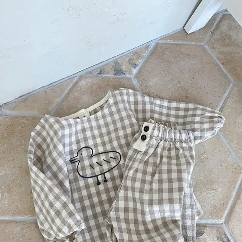 GridTots – Plaid Top + Bottom Duo