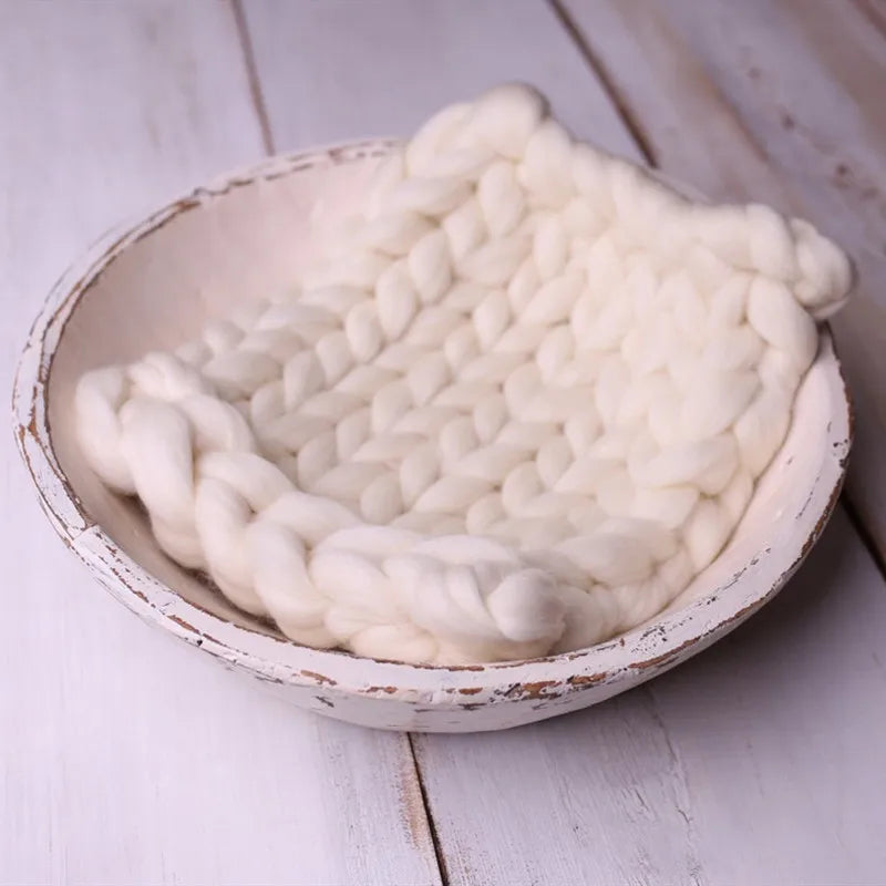 SnugNest Braid – Merino Wool Knit Photo Blanket