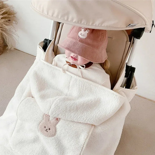 FrostCuddle Cloak – Cozy Fleece Stroller Wrap for Winter Newborns