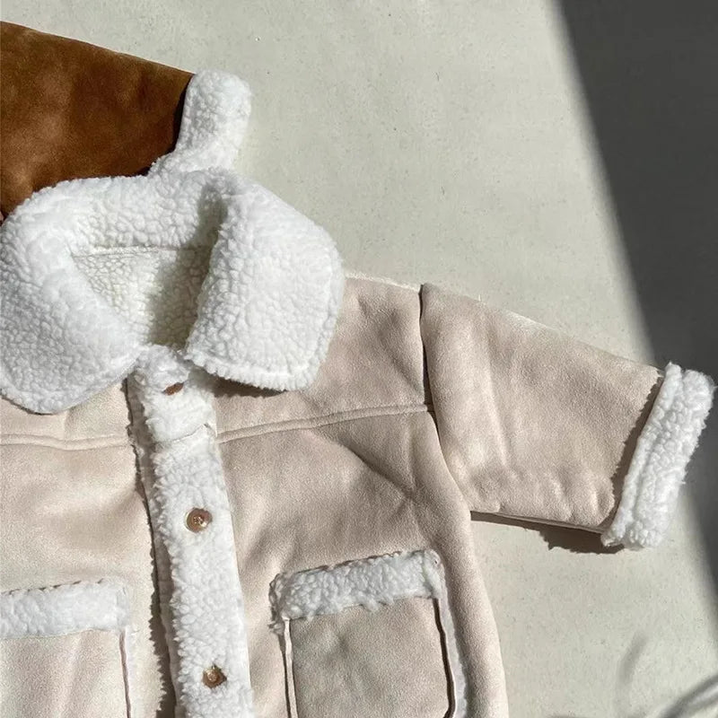 Woolberry– Plush Lamb Wool Fleece Coat for Toddlers