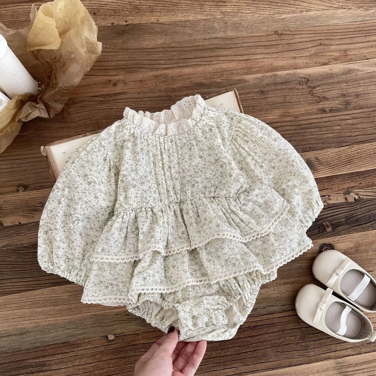 PetalNest Romper – Floral Cotton Baby Jumpsuit