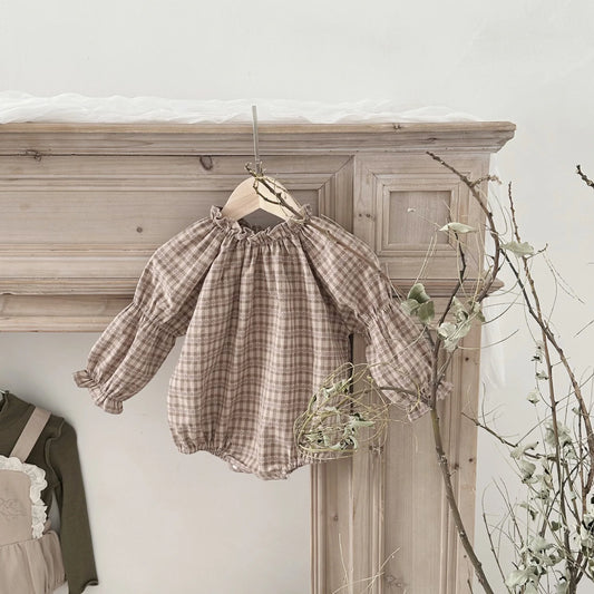 Plaidelle  Ruffle Bodysuit – Soft Cotton Baby Onesie