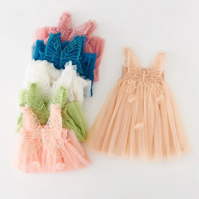 FairyNest – Baby Girl Wing Dress with Tutu & Floral Accents
