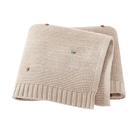 CozyNest Knit – Cotton Muslin Baby Swaddle Blanket
