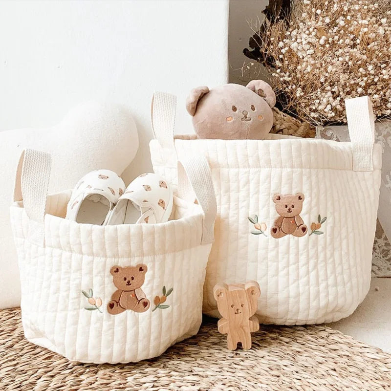 CubbieCart – Bear Embroidered Diaper Caddy & Maternity Organizer