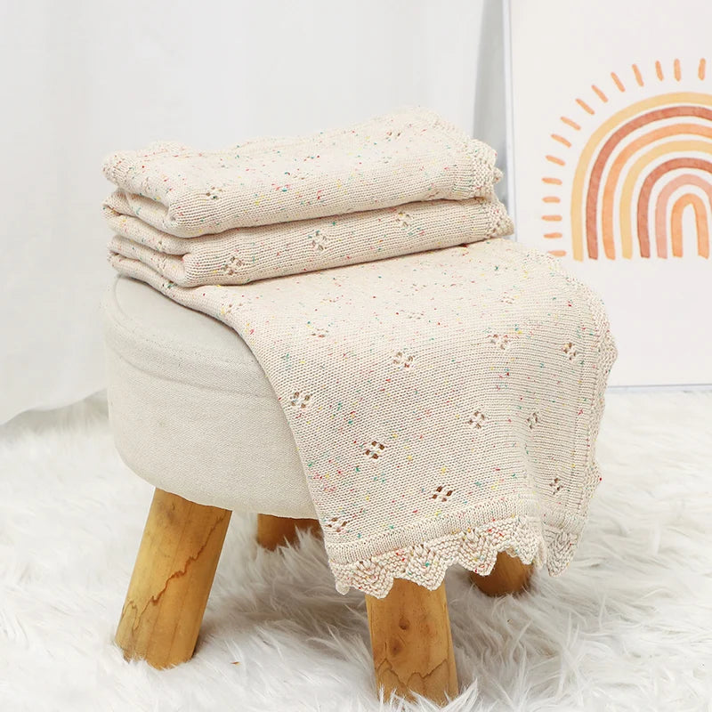PokoDot Quilt – Cozy Newborn Knit Bedding for Stroller & Crib
