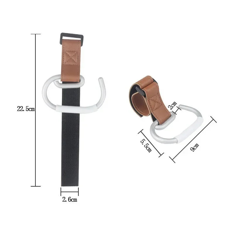 LoopLatch – 360° Leather Swivel Hooks for Strollers & Bags