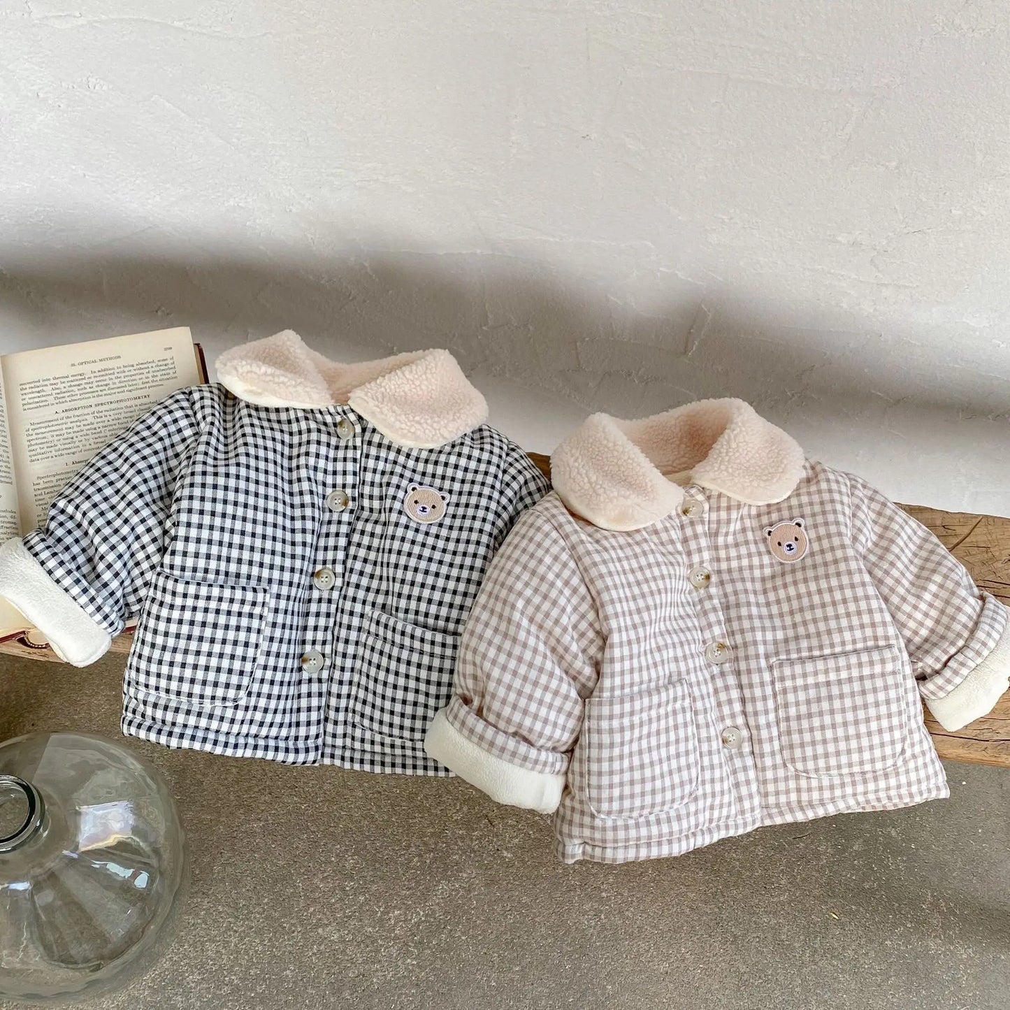 CuddlePuff Coat – Bear & Plaid Winter Jacket for Little Ones