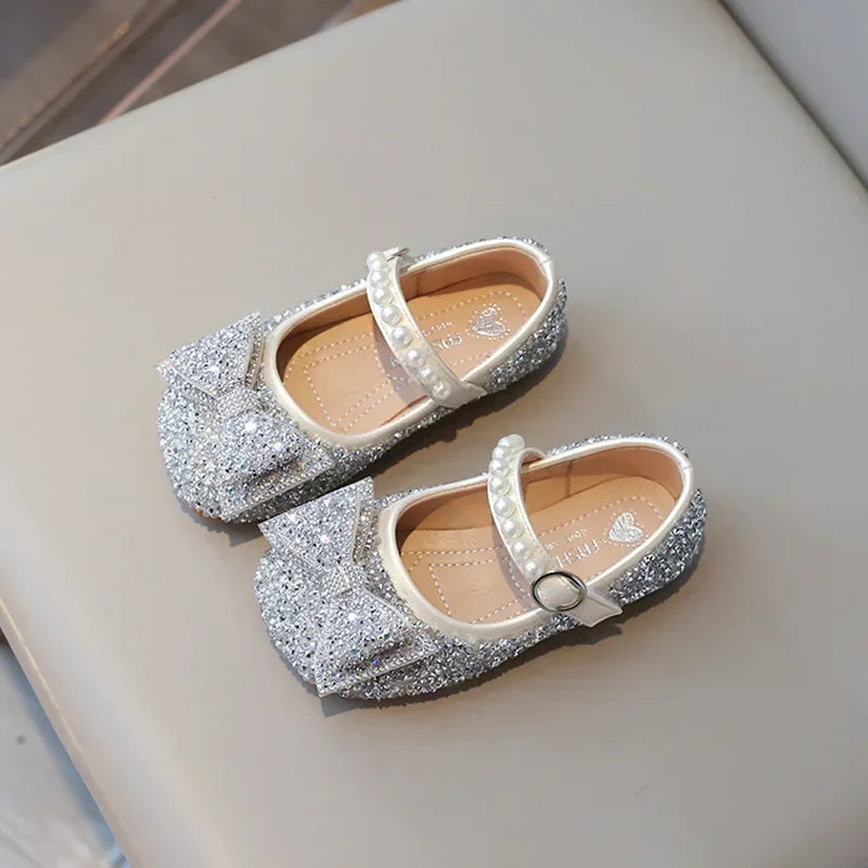 Spring Autumn Fashion Girls Princess Shoes Clogs Soft Soled for kids  Crystal Shoe New rhinestone size
