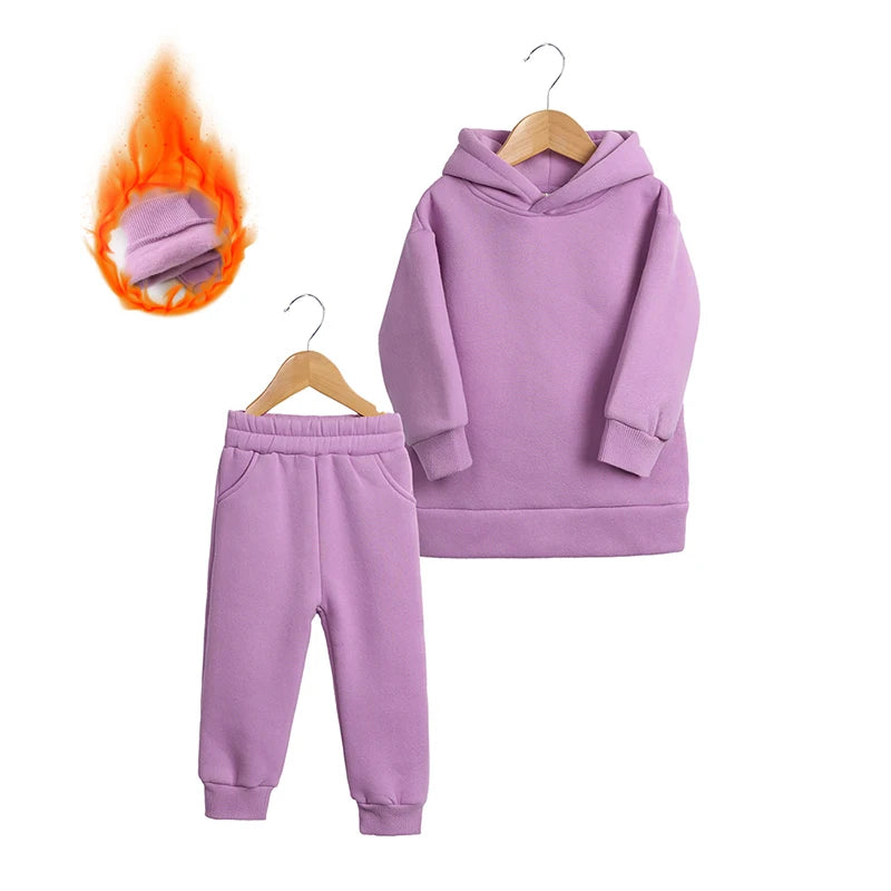 CozyNest Fleece Hoodie Set – Warm Winter Tracksuit