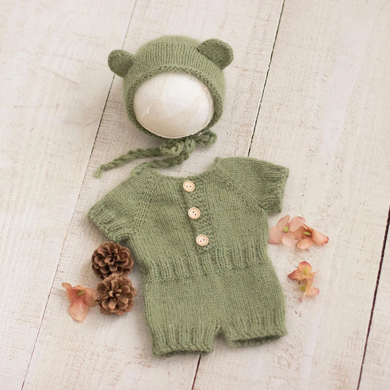 CubSnug Romper – Soft Mohair Newborn Photo Prop