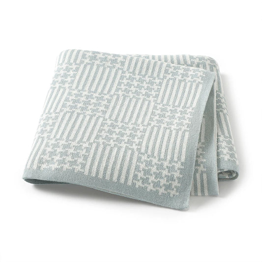 StripeNest – Soft Knit Baby Blanket for Stroller & Crib