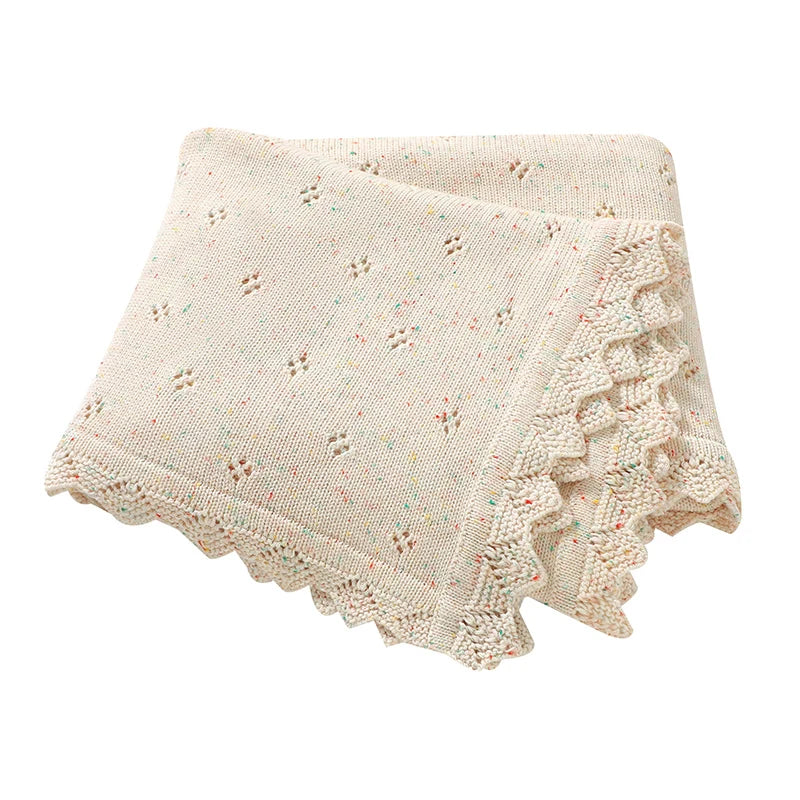 PokoDot Quilt – Cozy Newborn Knit Bedding for Stroller & Crib