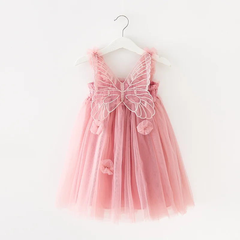 FairyNest – Baby Girl Wing Dress with Tutu & Floral Accents