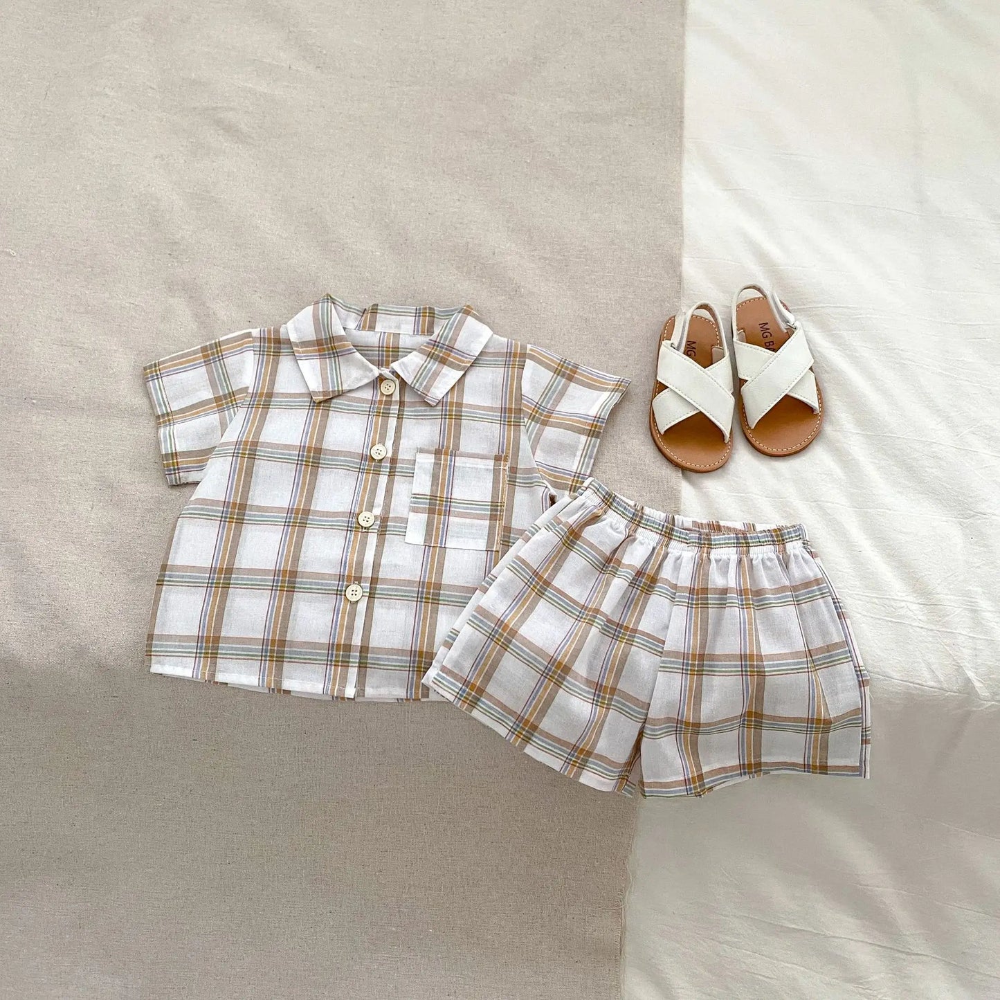 StriPlay – 2pc Striped Shirt & Shorts Set