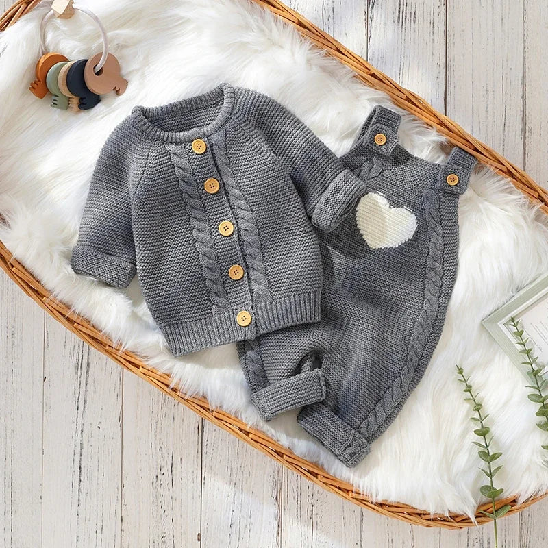 BloomLayer Set – Sleeveless Romper with Soft Knit Sweater