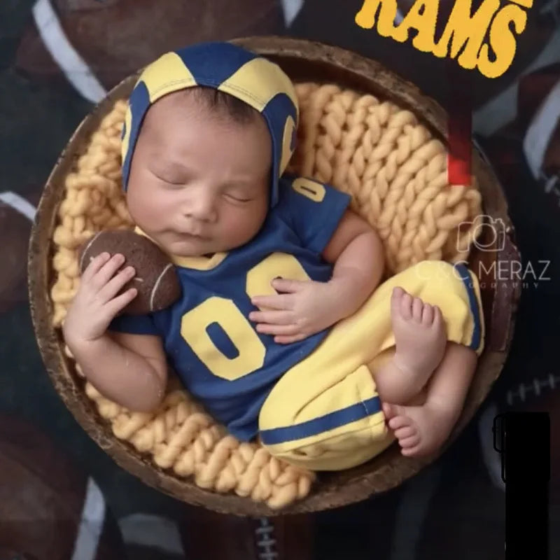 LilRugger Romper – Newborn Football Player Photo Outfit