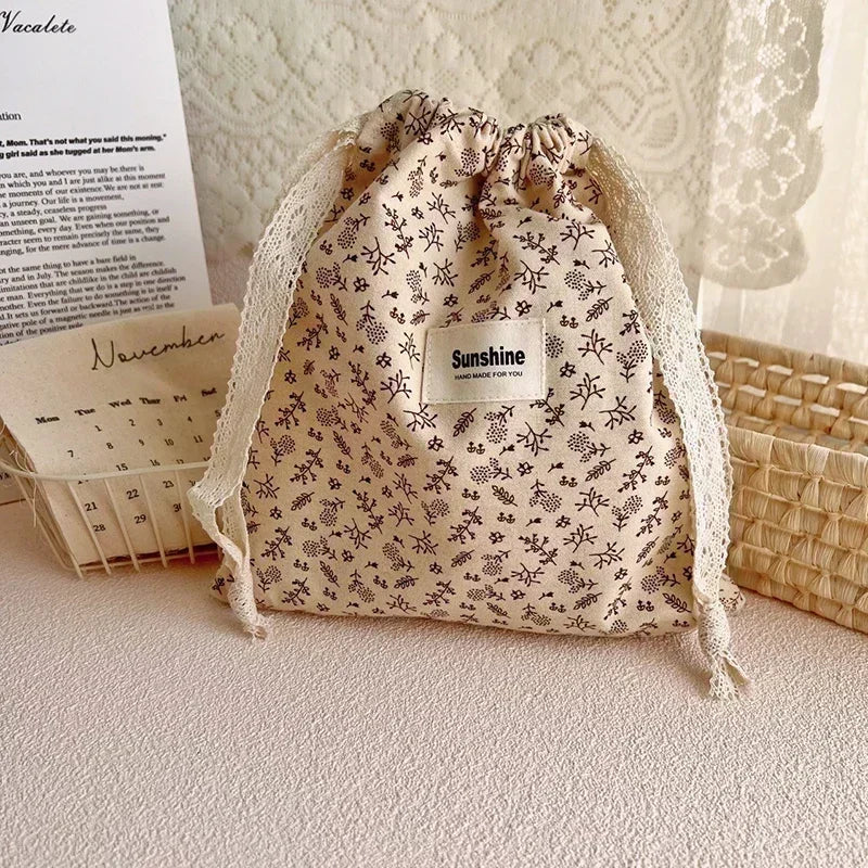 BloomNest – Floral Cotton Diaper Carry Bag