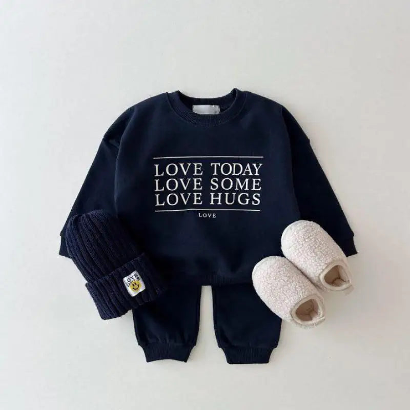 Inkwarm Set – Baby Letter Sweatshirt & Pants