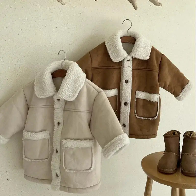 Woolberry– Plush Lamb Wool Fleece Coat for Toddlers