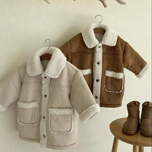 Woolberry– Plush Lamb Wool Fleece Coat for Toddlers