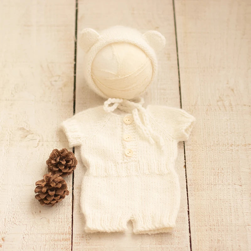 CubSnug Romper – Soft Mohair Newborn Photo Prop