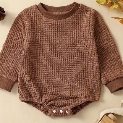 Infant Neutral Autumn Long Sleeve Multicolor Triangle Rompers