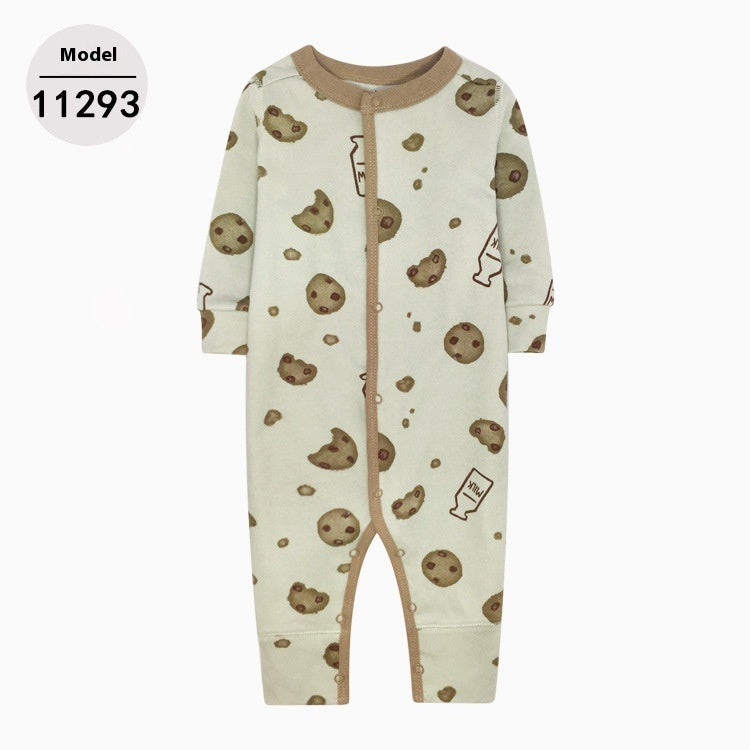 Infants Baby Jumpsuit Long Sleeve Button Romper