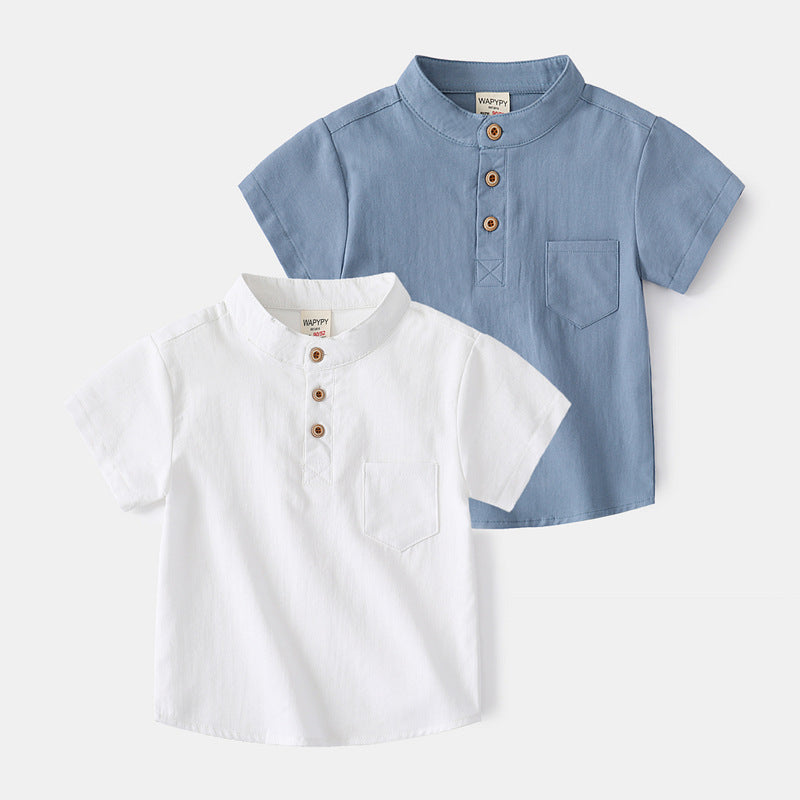 Boy V-neck Short Sleeve Shirt