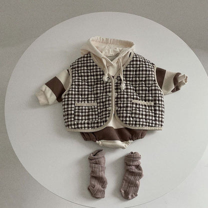 Striped Ins Long Sleeved Baby Romper For Warmth