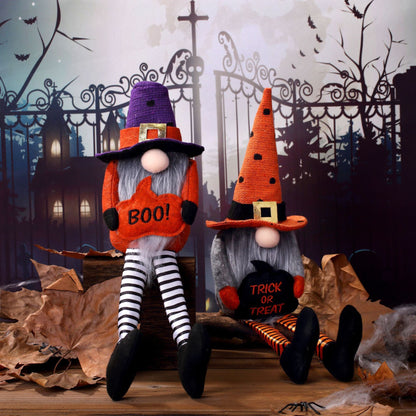 Halloween Long Leg Faceless Doll Pumpkin Hat