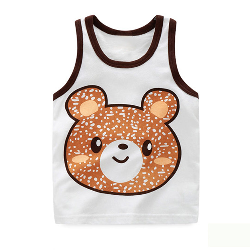 Cartoon kids in vest printing