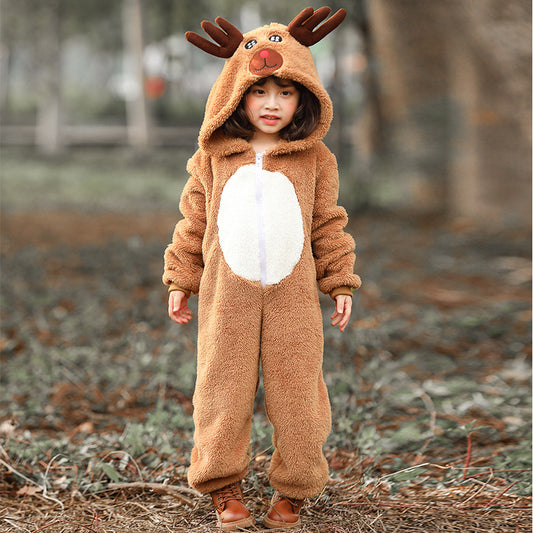 Children's Fashion Simple Animal Christmas Reindeer Elk Play Parent-child Outfit