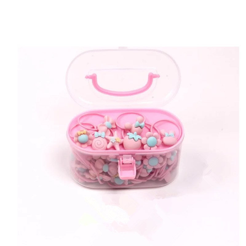 Children's Hair Rope Princess Hair Ring Storage Portable Boxed Hair Accessories Have Good Elasticity Cartoon Rubber Band Headdress