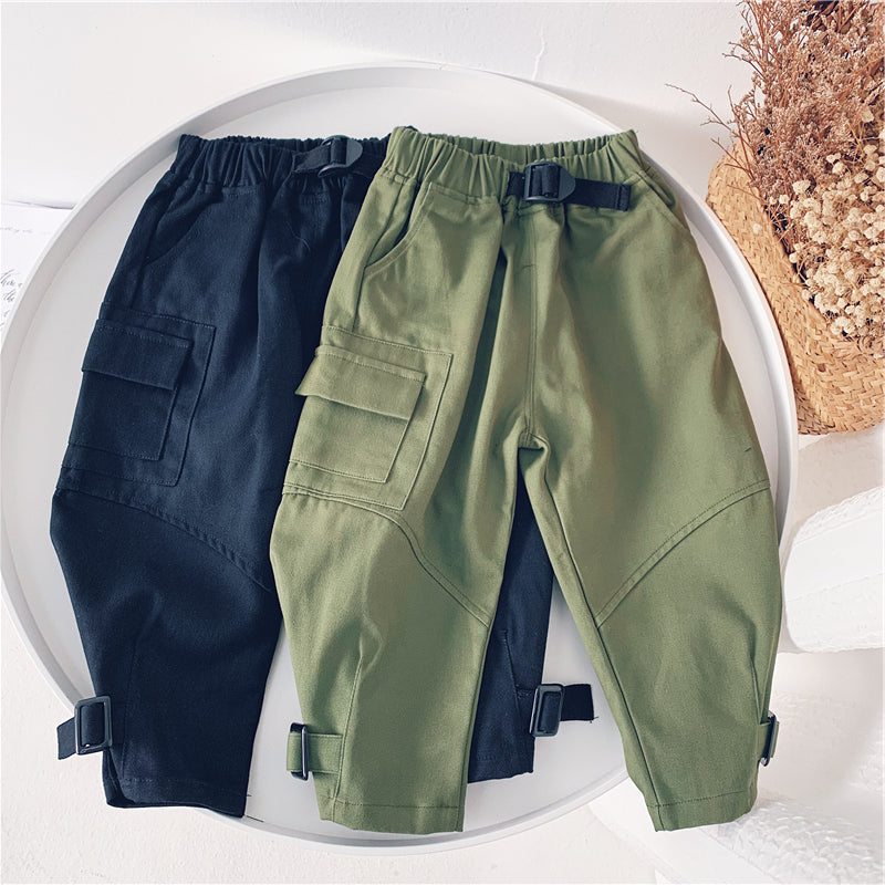 Xiaojiejia Boys Workwear Pants Autumn New Children's Casual Pants Trousers Medium And Small Kids